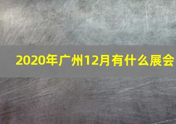 2020年广州12月有什么展会