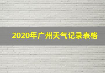 2020年广州天气记录表格