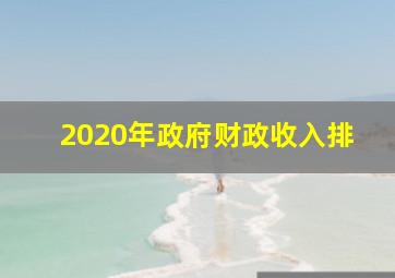 2020年政府财政收入排