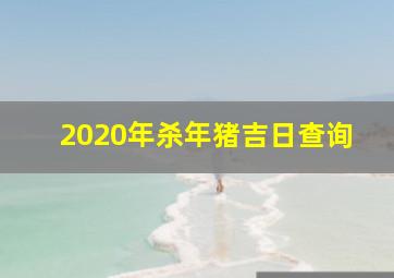 2020年杀年猪吉日查询