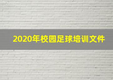 2020年校园足球培训文件