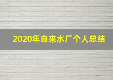 2020年自来水厂个人总结