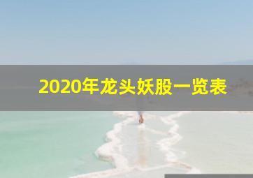 2020年龙头妖股一览表