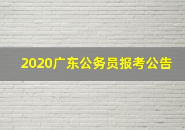 2020广东公务员报考公告