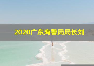 2020广东海警局局长刘