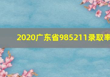 2020广东省985211录取率