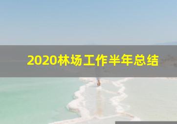 2020林场工作半年总结