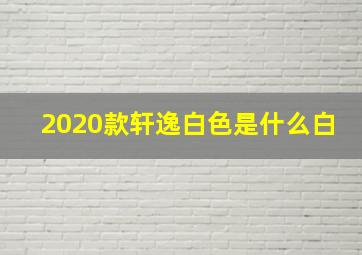 2020款轩逸白色是什么白