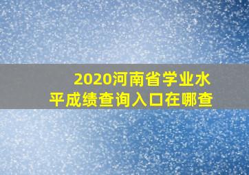 2020河南省学业水平成绩查询入口在哪查