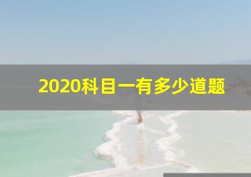 2020科目一有多少道题