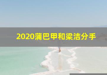 2020蒲巴甲和梁洁分手