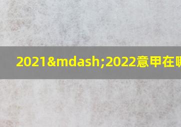 2021—2022意甲在哪里看