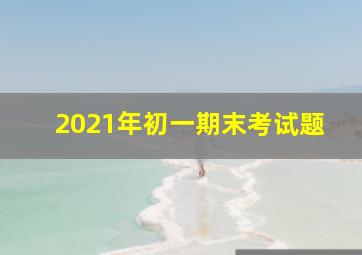 2021年初一期末考试题