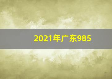 2021年广东985