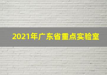 2021年广东省重点实验室