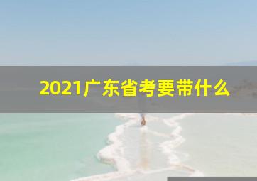 2021广东省考要带什么