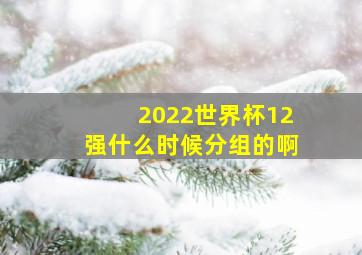 2022世界杯12强什么时候分组的啊