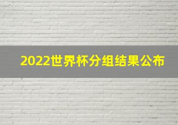 2022世界杯分组结果公布