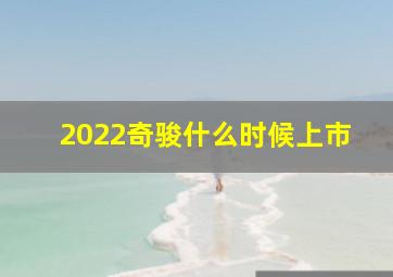 2022奇骏什么时候上市