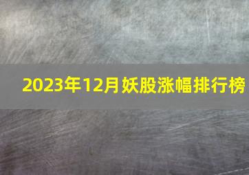 2023年12月妖股涨幅排行榜