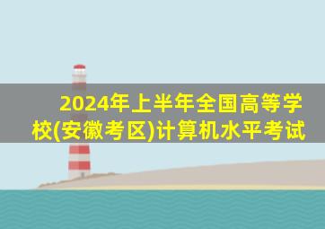 2024年上半年全国高等学校(安徽考区)计算机水平考试