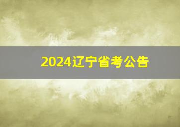 2024辽宁省考公告