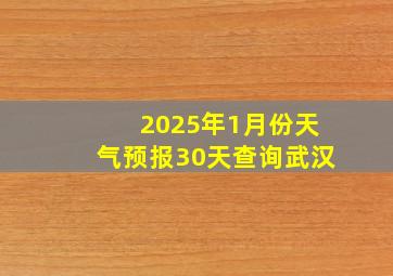 2025年1月份天气预报30天查询武汉