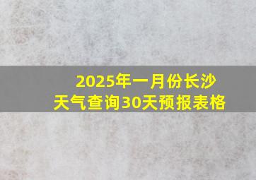 2025年一月份长沙天气查询30天预报表格