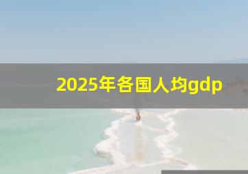 2025年各国人均gdp