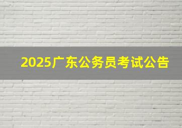 2025广东公务员考试公告