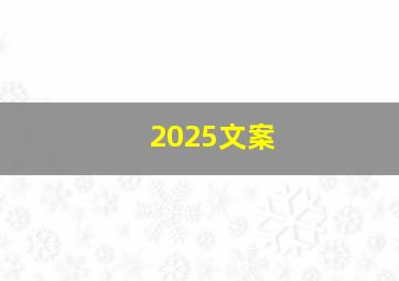 2025文案