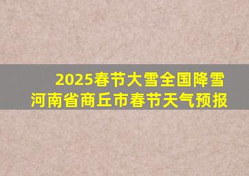 2025春节大雪全国降雪河南省商丘市春节天气预报