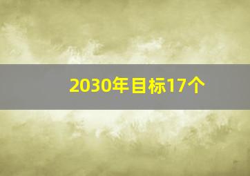 2030年目标17个