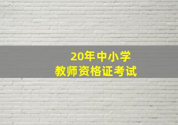 20年中小学教师资格证考试