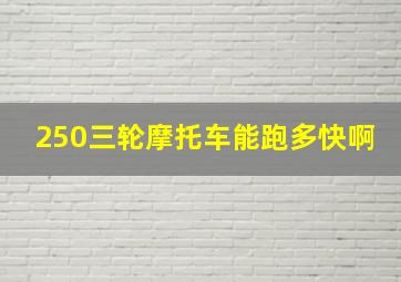 250三轮摩托车能跑多快啊