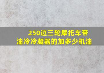 250边三轮摩托车带油冷冷凝器的加多少机油