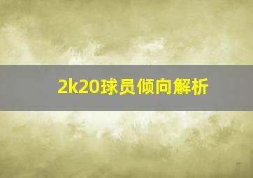 2k20球员倾向解析