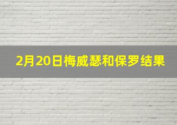 2月20日梅威瑟和保罗结果