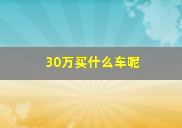 30万买什么车呢