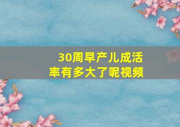 30周早产儿成活率有多大了呢视频