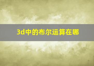 3d中的布尔运算在哪