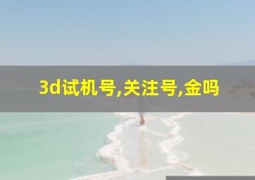 3d试机号,关注号,金吗