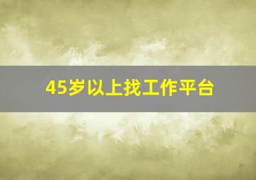 45岁以上找工作平台