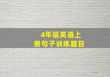 4年级英语上册句子训练题目