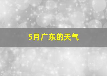 5月广东的天气