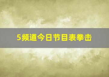 5频道今日节目表拳击