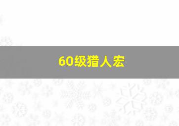 60级猎人宏