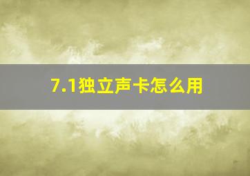 7.1独立声卡怎么用