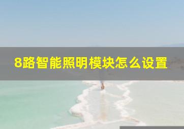 8路智能照明模块怎么设置