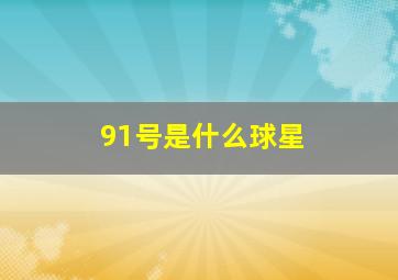 91号是什么球星